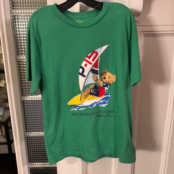 Polo Ralph Lauren Boys Polo Bear Windsurfing Shirt size M 10-12 - Picture 2 of 9